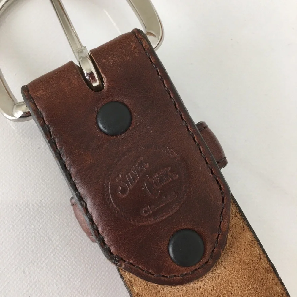 Silver Creek Classics Brown Leather Western Cowboy Belt Size 44 Made In The USA